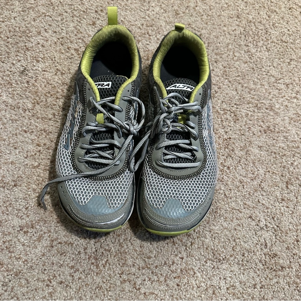 Altra Gray and Green Athletic Sneakers Lightweight Design